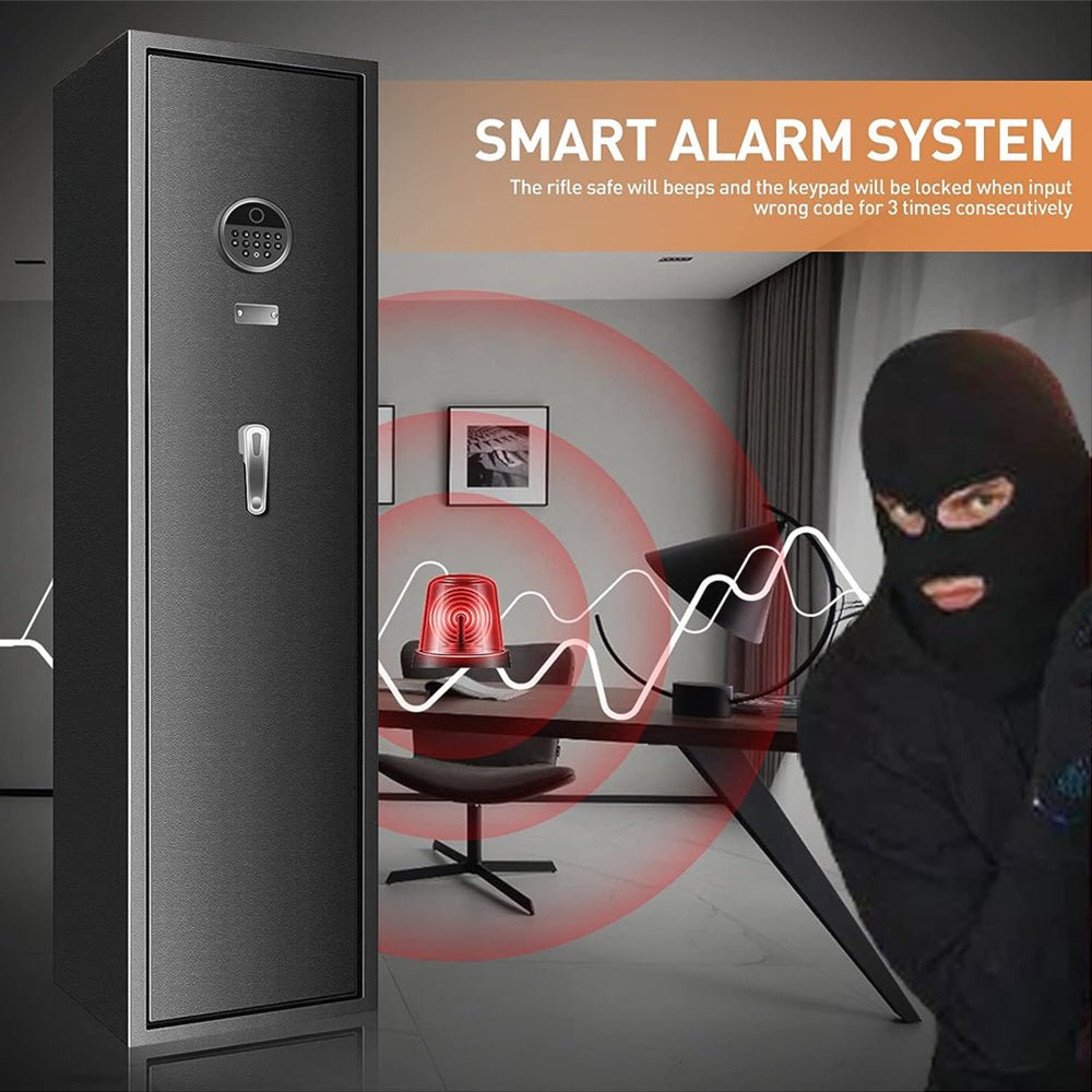 57" Heavy Duty Anti-Theft Fireproof Biometric Gun Rifle Pistol Safe For Home, 11-12 Guns (97253186)