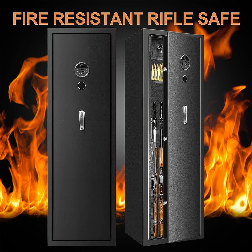 57" Heavy Duty Anti-Theft Fireproof Biometric Gun Rifle Pistol Safe For Home, 11-12 Guns (97253186)