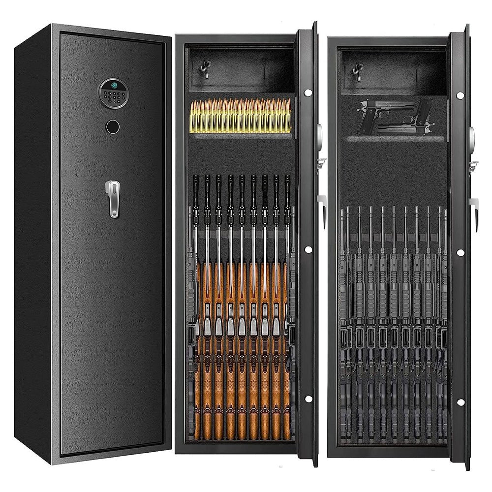 57" Heavy Duty Anti-Theft Fireproof Biometric Gun Rifle Pistol Safe For Home, 11-12 Guns (97253186)