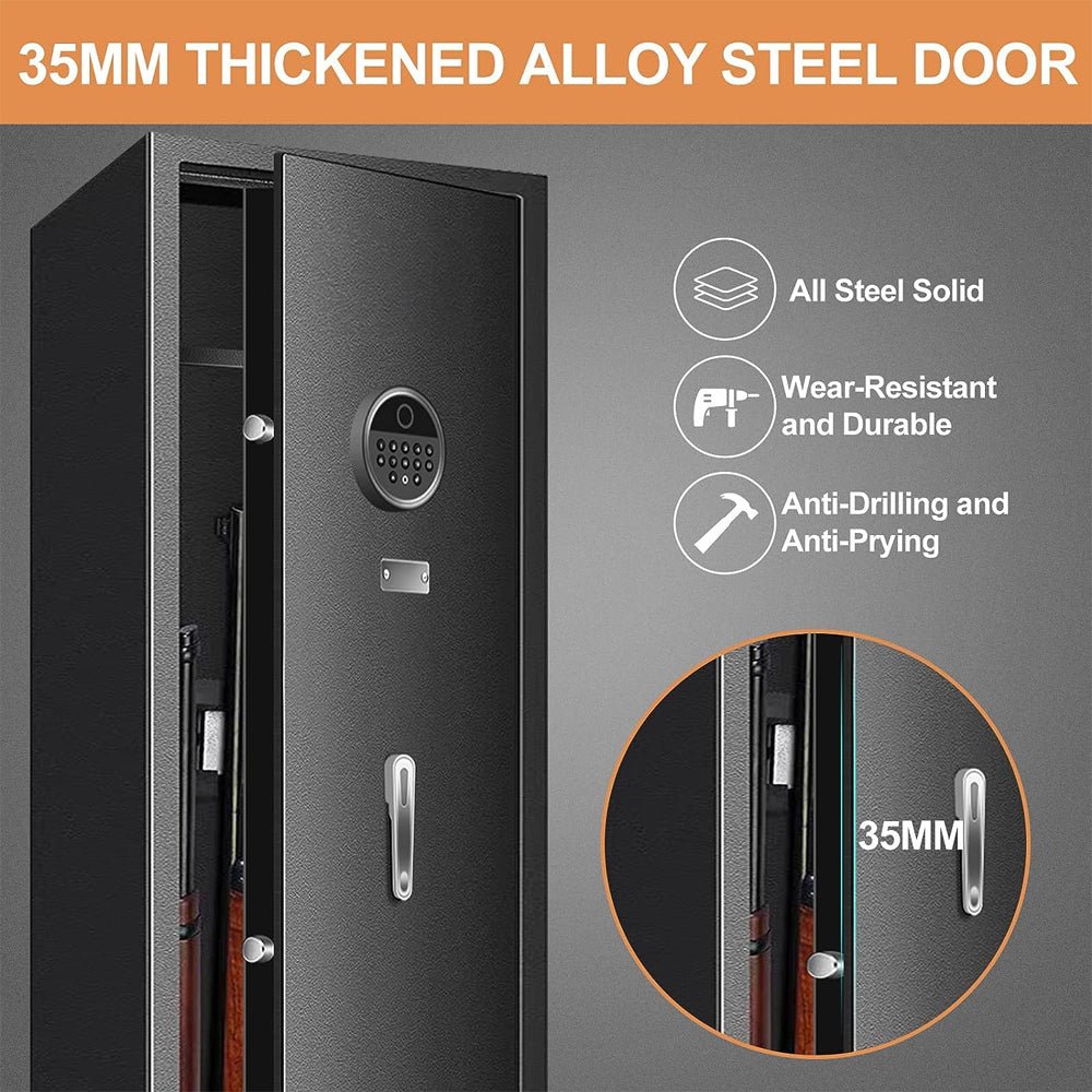 57" Heavy Duty Anti-Theft Fireproof Biometric Gun Rifle Pistol Safe For Home, 11-12 Guns (97253186)