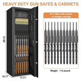 57" Heavy Duty Anti-Theft Fireproof Biometric Gun Rifle Pistol Safe For Home, 11-12 Guns (97253186)