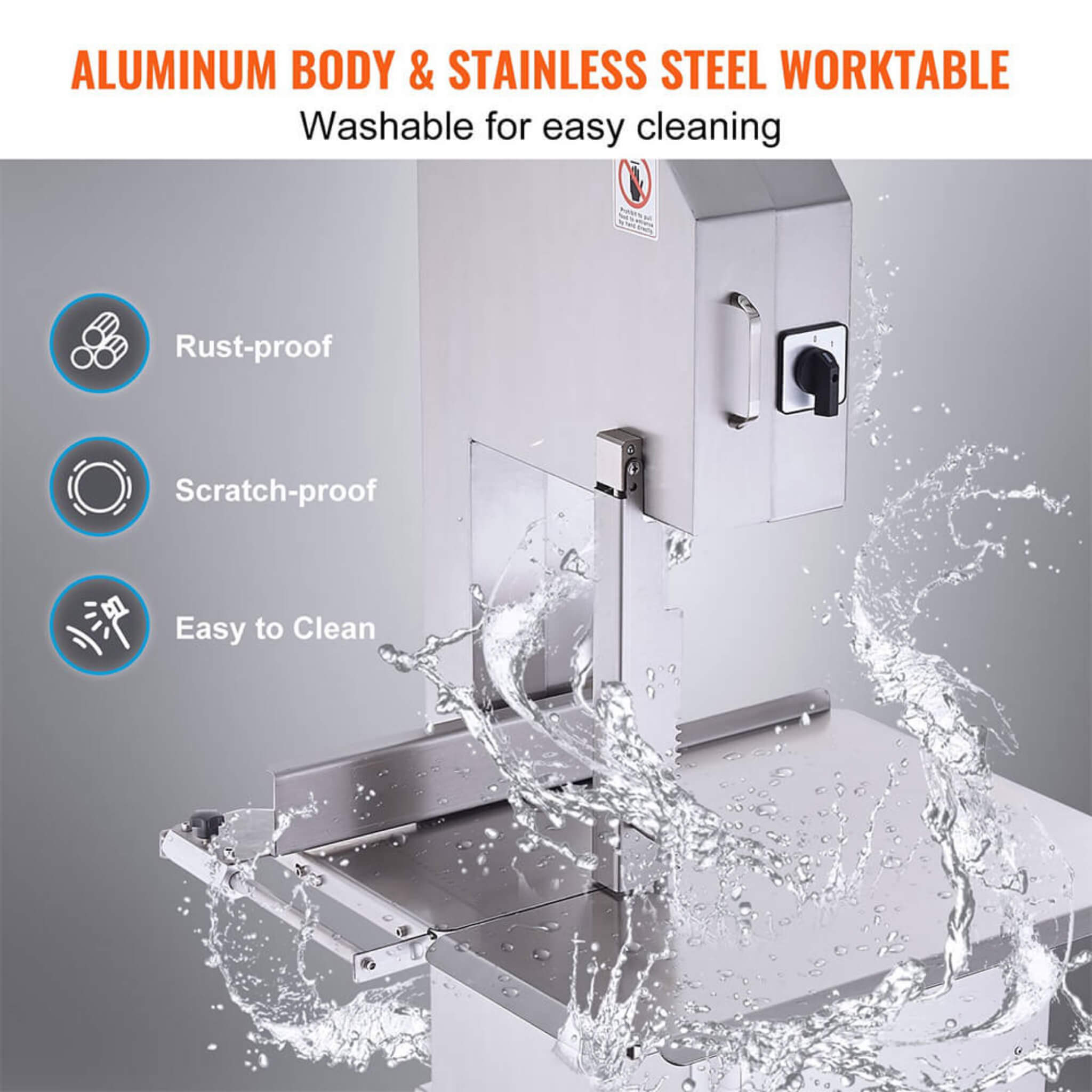 Heavy Duty Commercial Electric Meat Bone Saw Cutting Band Machine With 6 Saw Blades, 2200W