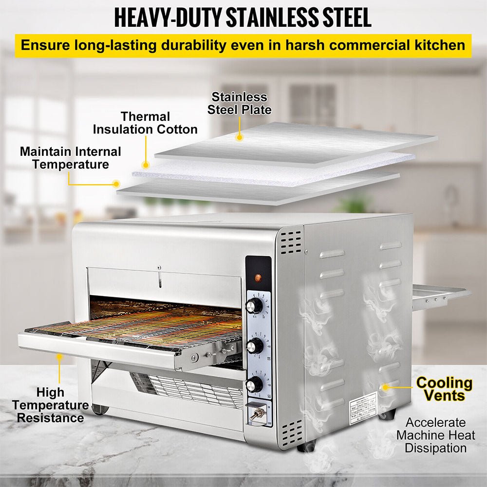 Heavy Duty Commercial Electric Portable Countertop Conveyor Pizza Oven, 14" (96124035)