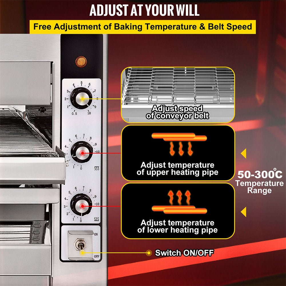 Heavy Duty Commercial Electric Portable Countertop Conveyor Pizza Oven, 14" (96124035)
