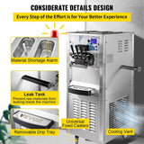 Heavy Duty Commercial Two Hopper Soft Serve Ice Cream Machine With LCD Panel, 2500W (95372618)