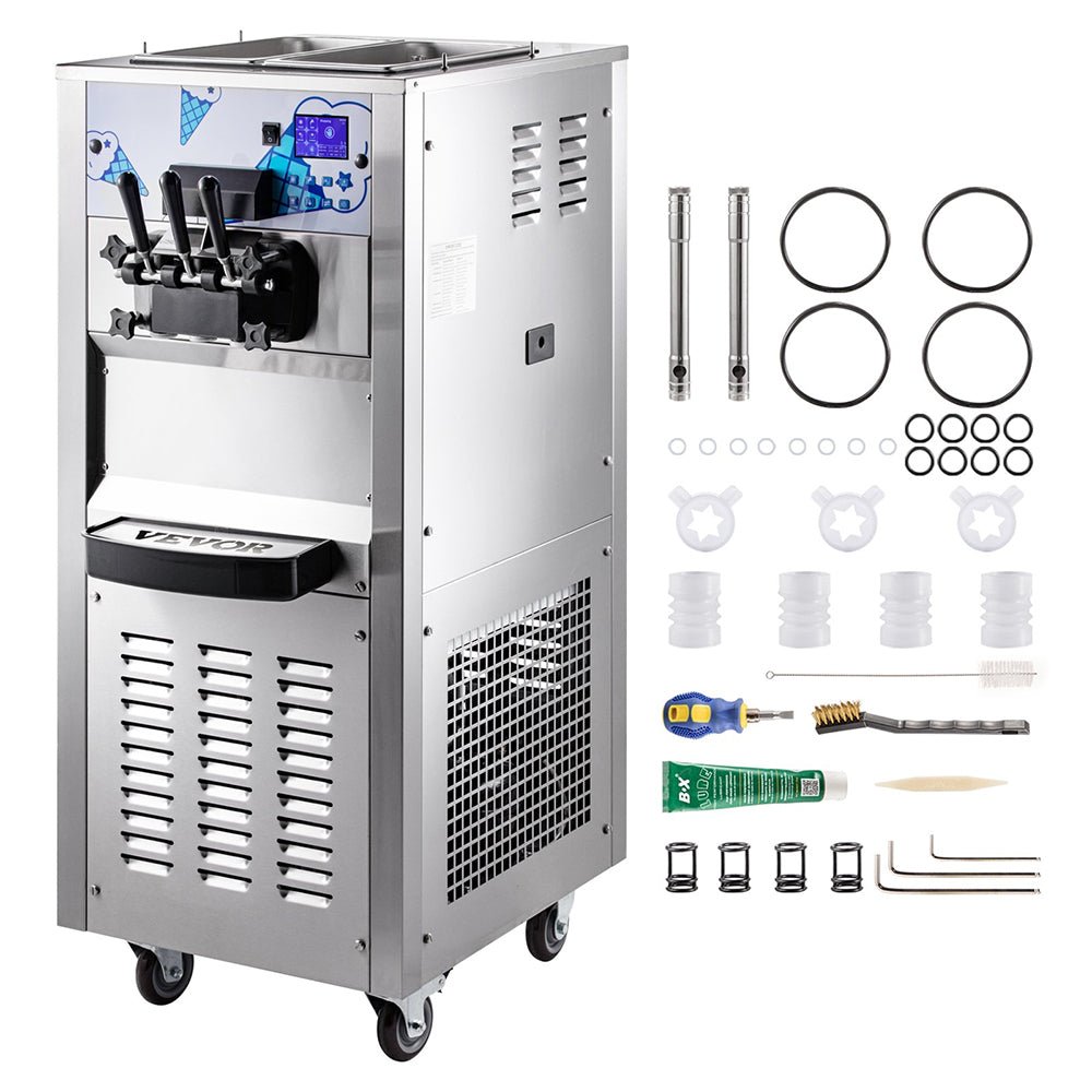Heavy Duty Commercial Two Hopper Soft Serve Ice Cream Machine With LCD Panel, 2500W (95372618)
