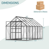[08x12FT] Heavy Duty Large Premium Aluminum Outdoor Polycarbonate Walk-In Greenhouse W/ Sliding Doors (91842753)
