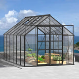 [08x12FT] Heavy Duty Large Premium Aluminum Outdoor Polycarbonate Walk-In Greenhouse W/ Sliding Doors (91842753)