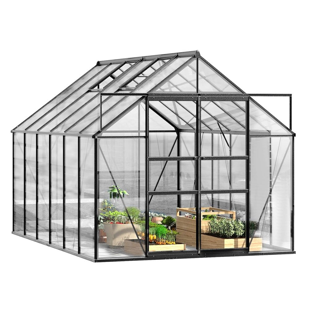 [08x12FT] Heavy Duty Large Premium Aluminum Outdoor Polycarbonate Walk-In Greenhouse W/ Sliding Doors (91842753)