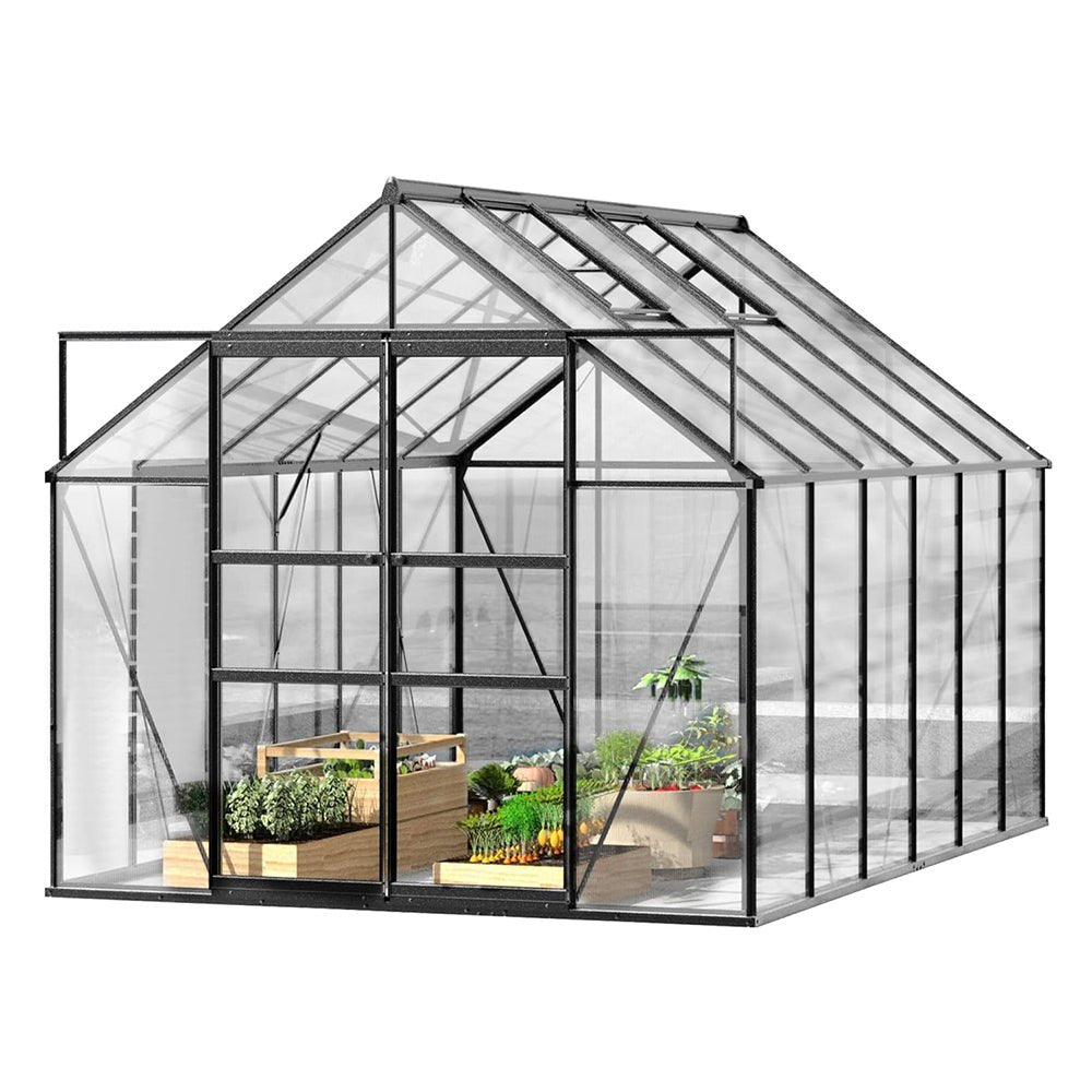 [08x12FT] Heavy Duty Large Premium Aluminum Outdoor Polycarbonate Walk-In Greenhouse W/ Sliding Doors (91842753)