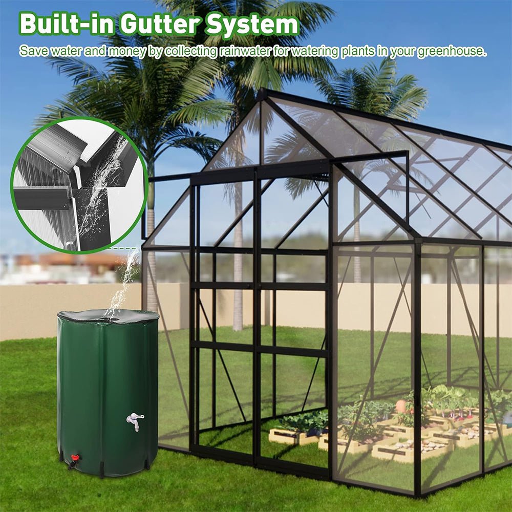 [08x12FT] Heavy Duty Large Premium Aluminum Outdoor Polycarbonate Walk-In Greenhouse W/ Sliding Doors (91842753)