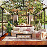 [08x16FT] Heavy Duty Outdoor Walk-In Polycarbonate Patio Greenhouse With Double Swing Doors (94826153)