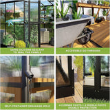[08x16FT] Heavy Duty Outdoor Walk-In Polycarbonate Patio Greenhouse With Double Swing Doors (94826153)