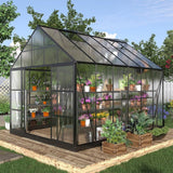 [10x12FT] Heavy Duty Outdoor Walk-In Polycarbonate Patio Greenhouse With Sliding Doors & Vents