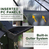 [10x12FT] Heavy Duty Outdoor Walk-In Polycarbonate Patio Greenhouse With Sliding Doors & Vents
