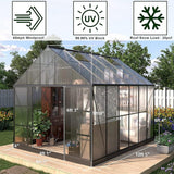 [10x12FT] Heavy Duty Outdoor Walk-In Polycarbonate Patio Greenhouse With Sliding Doors & Vents