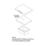 Hestan Outdoor Countertop Trash Chute With Cutting Board