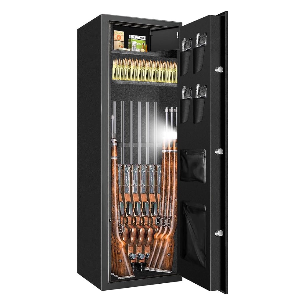 57 Inch High Capacity Extra Large Biometric Home Gun Safe W/ Inner Lockbox For Rifles & Pistols (93516472)