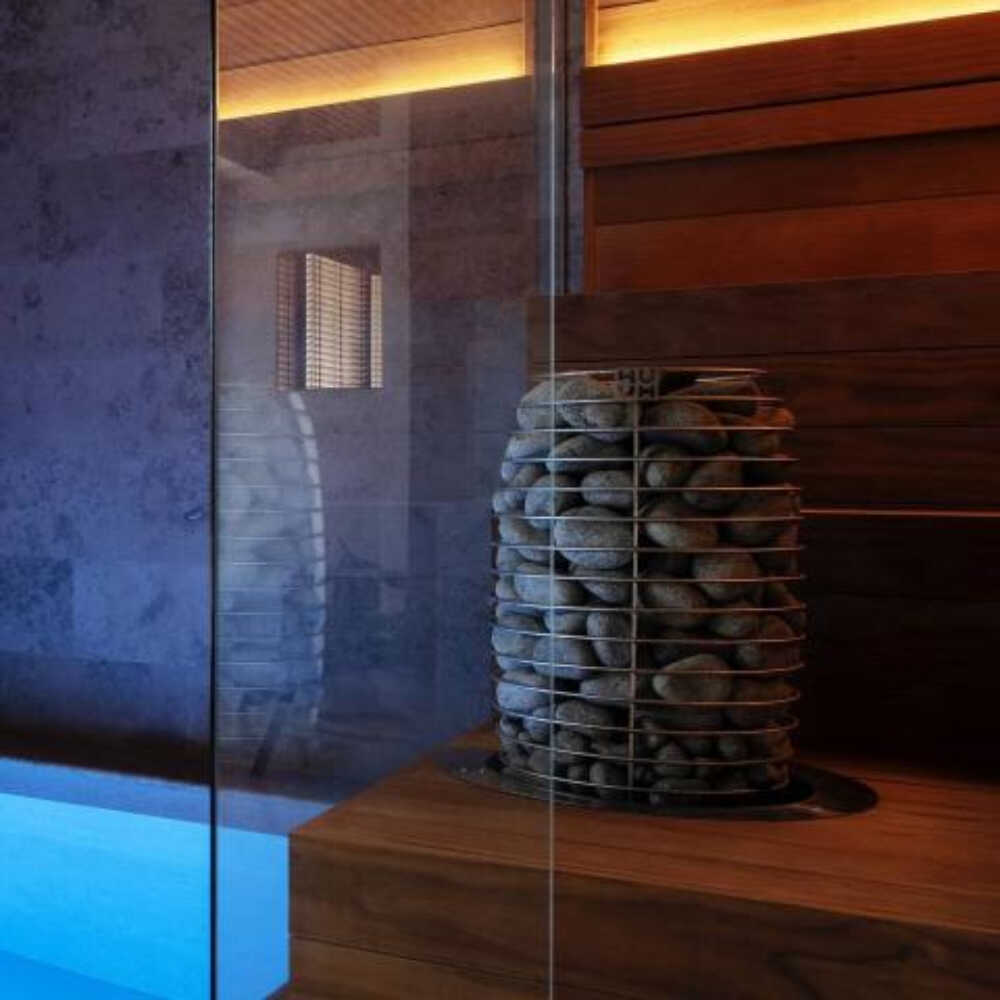 Huum Hive Mini Floor Mount Traditional Steel Sauna Heater With Digital Controller & Sauna Stones (SAK91438)