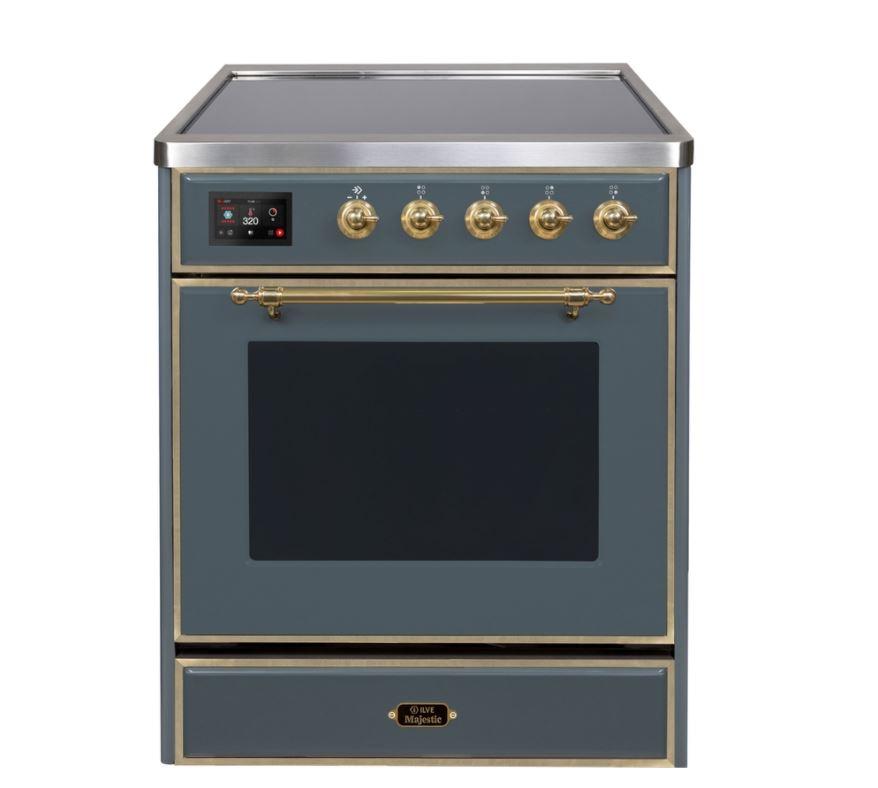 ILVE 30" Majestic II Series Freestanding Electric Single Oven Range with 4 Elements, Triple Glass Cool Door, Convection Oven, TFT Oven Control Display and Child Lock (UMI30NE3)