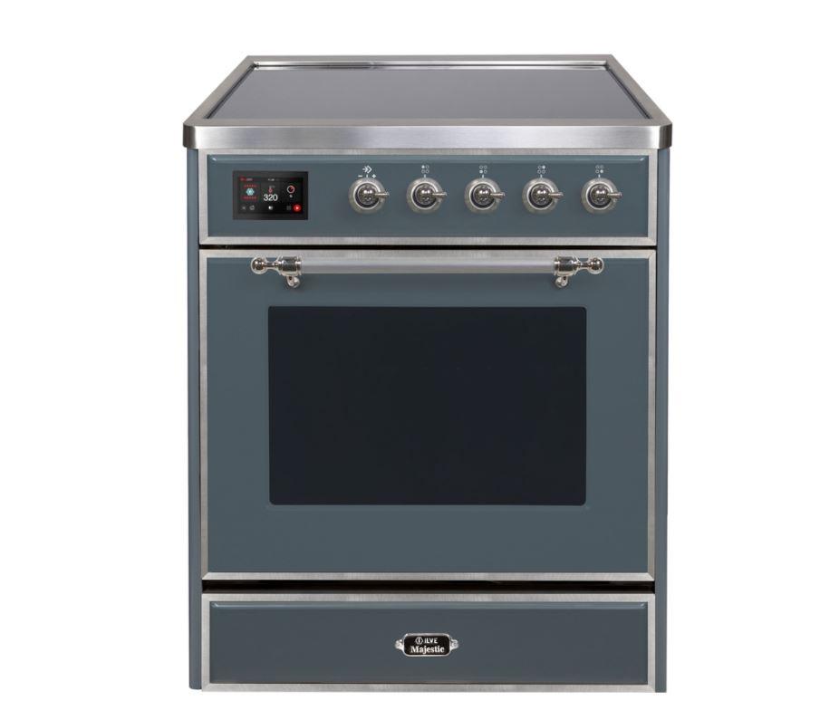 ILVE 30" Majestic II Series Freestanding Electric Single Oven Range with 4 Elements, Triple Glass Cool Door, Convection Oven, TFT Oven Control Display and Child Lock (UMI30NE3)