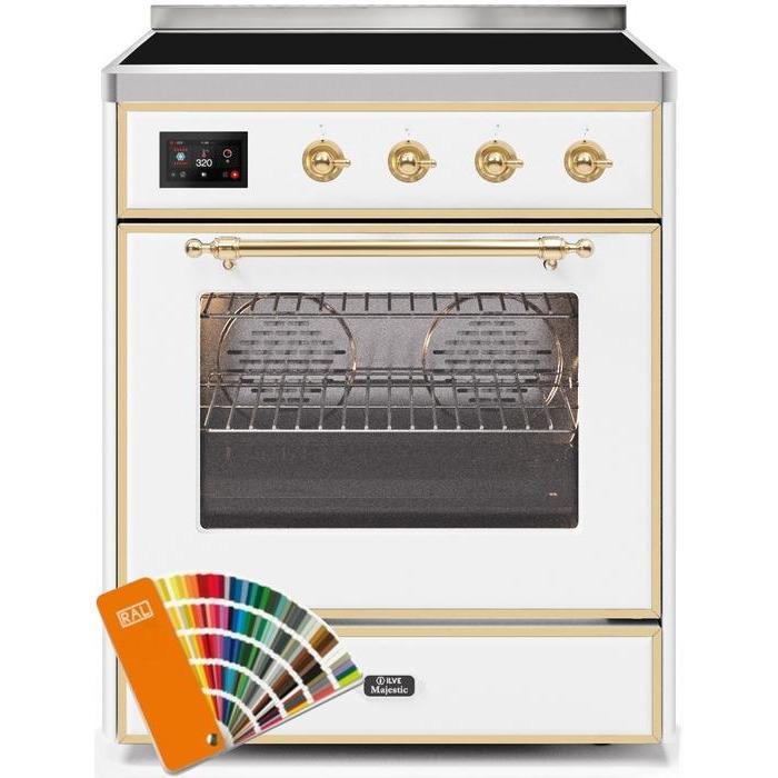 ILVE 30" Majestic II Series Freestanding Electric Single Oven Range with 4 Elements, Triple Glass Cool Door, Convection Oven, TFT Oven Control Display and Child Lock (UMI30NE3)