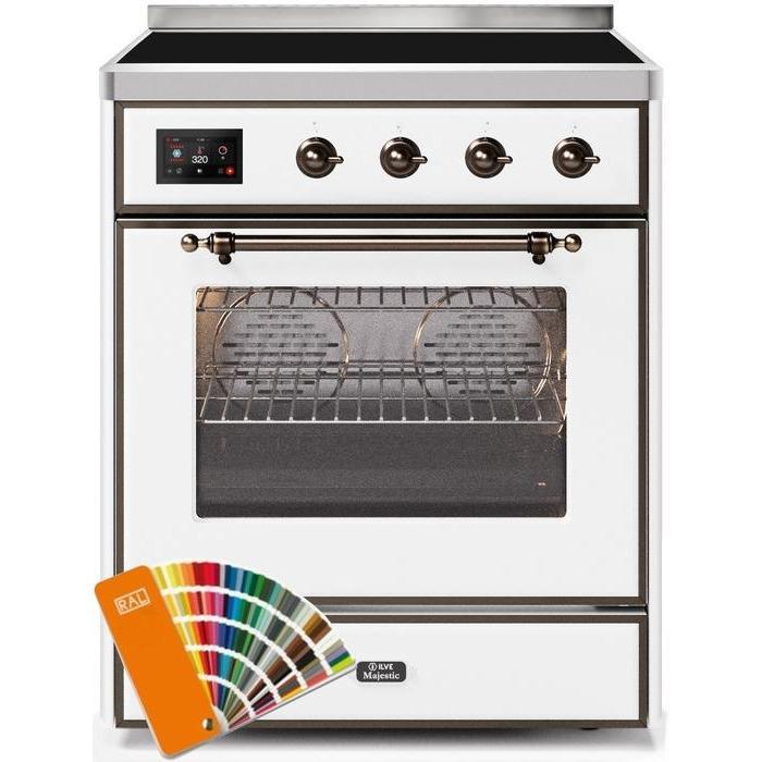 ILVE 30" Majestic II Series Freestanding Electric Single Oven Range with 4 Elements, Triple Glass Cool Door, Convection Oven, TFT Oven Control Display and Child Lock (UMI30NE3)