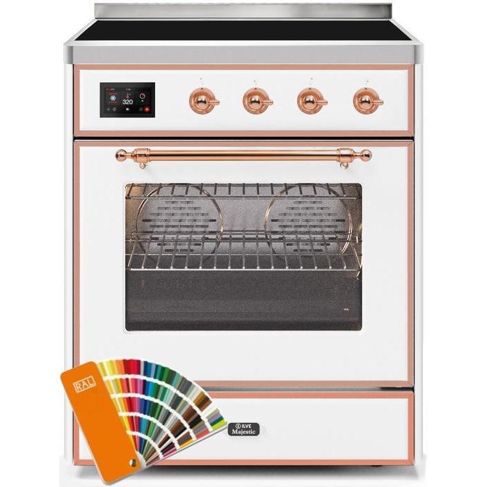 ILVE 30" Majestic II Series Freestanding Electric Single Oven Range with 4 Elements, Triple Glass Cool Door, Convection Oven, TFT Oven Control Display and Child Lock (UMI30NE3)