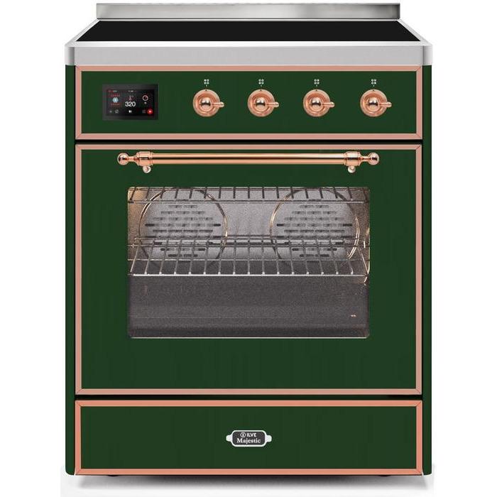 ILVE 30" Majestic II Series Freestanding Electric Single Oven Range with 4 Elements, Triple Glass Cool Door, Convection Oven, TFT Oven Control Display and Child Lock (UMI30NE3)