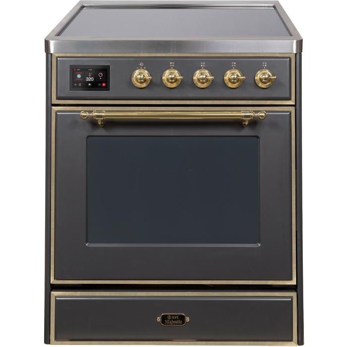 ILVE 30" Majestic II Series Freestanding Electric Single Oven Range with 4 Elements, Triple Glass Cool Door, Convection Oven, TFT Oven Control Display and Child Lock (UMI30NE3)