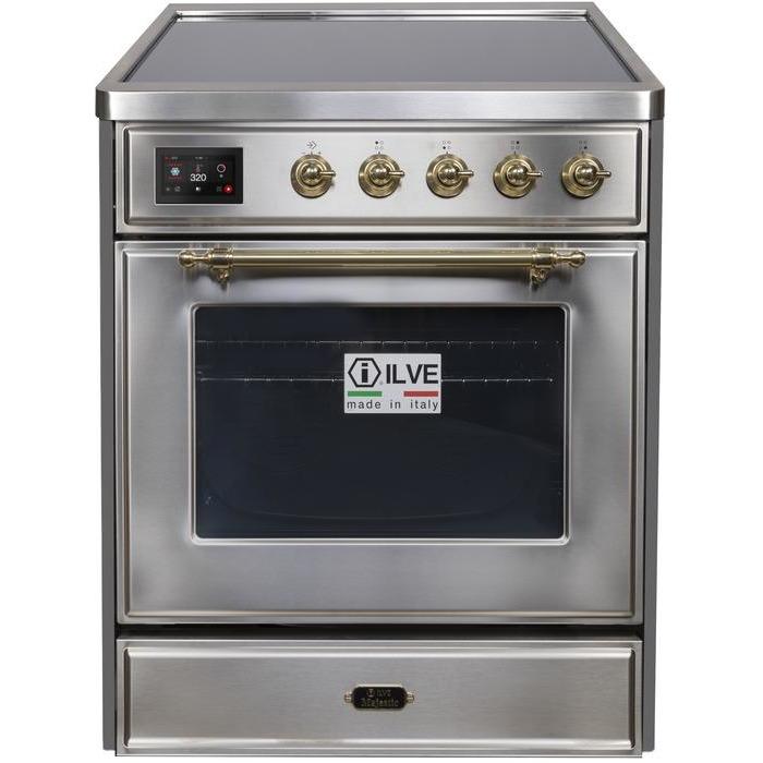ILVE 30" Majestic II Series Freestanding Electric Single Oven Range with 4 Elements, Triple Glass Cool Door, Convection Oven, TFT Oven Control Display and Child Lock (UMI30NE3)