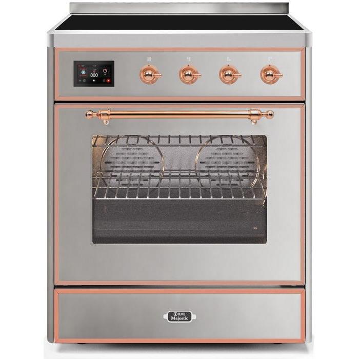 ILVE 30" Majestic II Series Freestanding Electric Single Oven Range with 4 Elements, Triple Glass Cool Door, Convection Oven, TFT Oven Control Display and Child Lock (UMI30NE3)