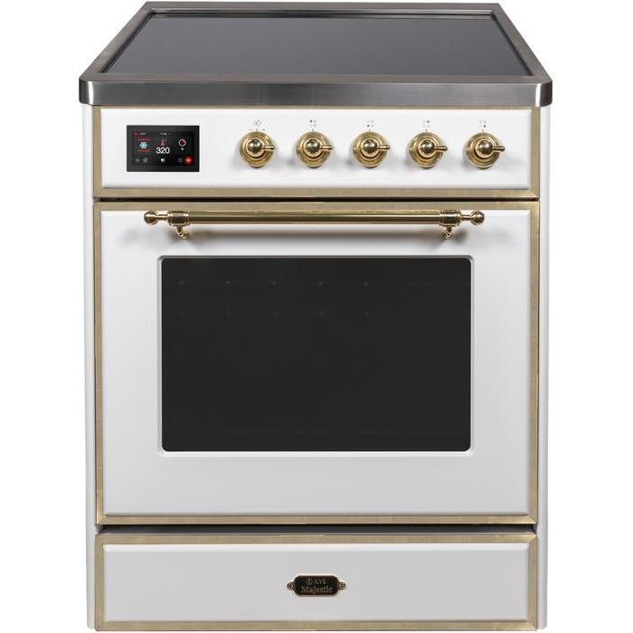 ILVE 30" Majestic II Series Freestanding Electric Single Oven Range with 4 Elements, Triple Glass Cool Door, Convection Oven, TFT Oven Control Display and Child Lock (UMI30NE3)