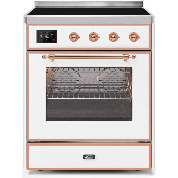 ILVE 30" Majestic II Series Freestanding Electric Single Oven Range with 4 Elements, Triple Glass Cool Door, Convection Oven, TFT Oven Control Display and Child Lock (UMI30NE3)