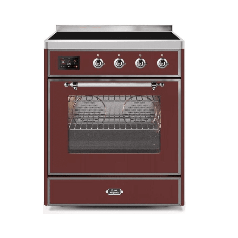 ILVE 30" Majestic II Series Freestanding Electric Single Oven Range with 4 Elements, Triple Glass Cool Door, Convection Oven, TFT Oven Control Display and Child Lock (UMI30NE3)