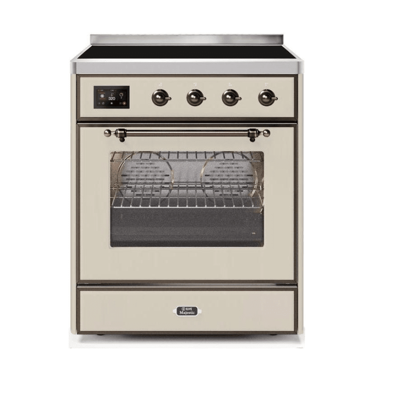 ILVE 30" Majestic II Series Freestanding Electric Single Oven Range with 4 Elements, Triple Glass Cool Door, Convection Oven, TFT Oven Control Display and Child Lock (UMI30NE3)
