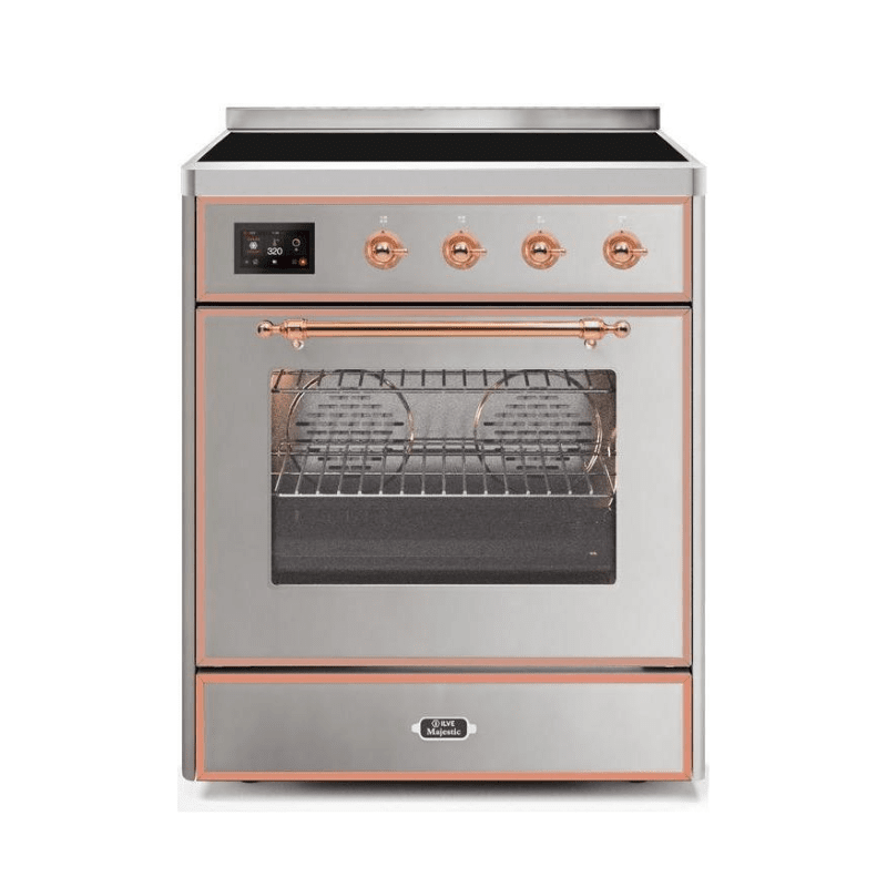 ILVE 30" Majestic II Series Freestanding Electric Single Oven Range with 4 Elements, Triple Glass Cool Door, Convection Oven, TFT Oven Control Display and Child Lock (UMI30NE3)