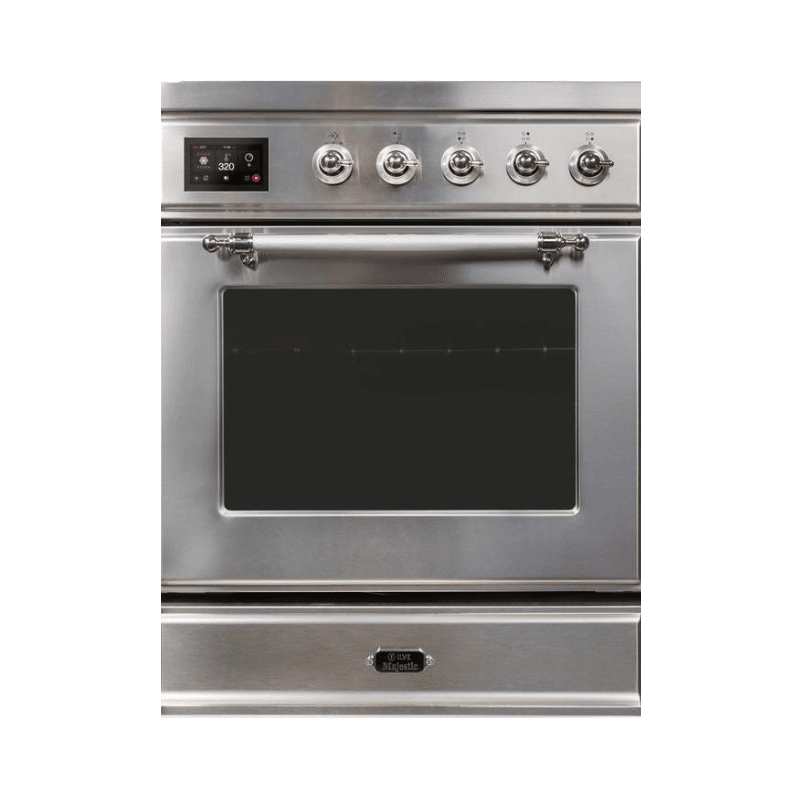 ILVE 30" Majestic II Series Freestanding Electric Single Oven Range with 4 Elements, Triple Glass Cool Door, Convection Oven, TFT Oven Control Display and Child Lock (UMI30NE3)