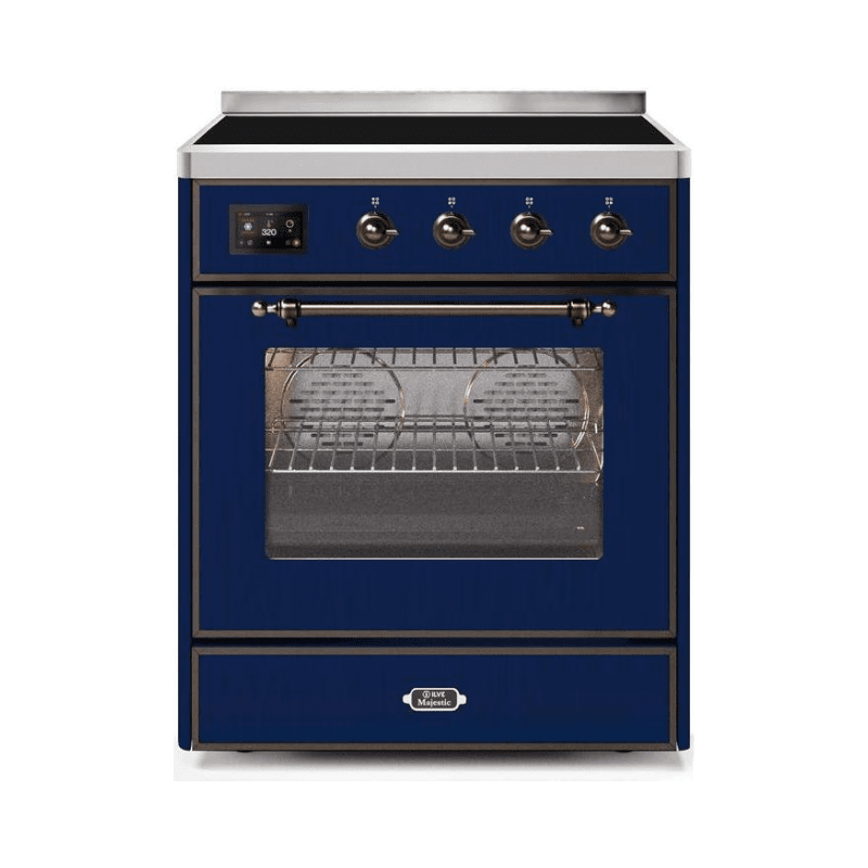 ILVE 30" Majestic II Series Freestanding Electric Single Oven Range with 4 Elements, Triple Glass Cool Door, Convection Oven, TFT Oven Control Display and Child Lock (UMI30NE3)