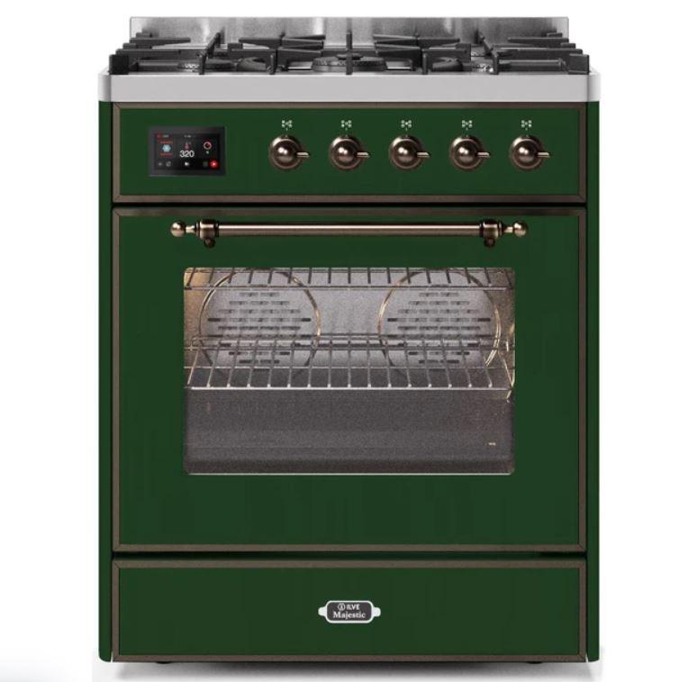 ILVE 30" Majestic II Series Gas Burner and Electric Oven Range with 5 Sealed Burners (UM30DNE3)