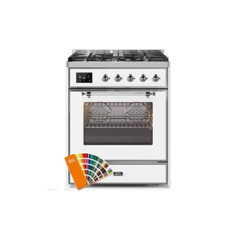 ILVE 30" Majestic II Series Gas Burner and Electric Oven Range with 5 Sealed Burners (UM30DNE3)