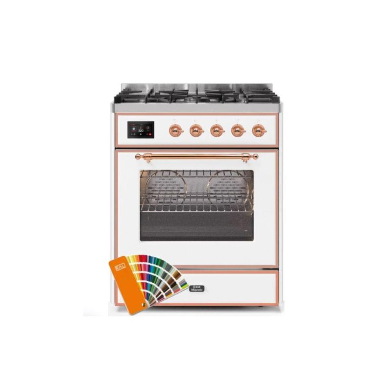 ILVE 30" Majestic II Series Gas Burner and Electric Oven Range with 5 Sealed Burners (UM30DNE3)