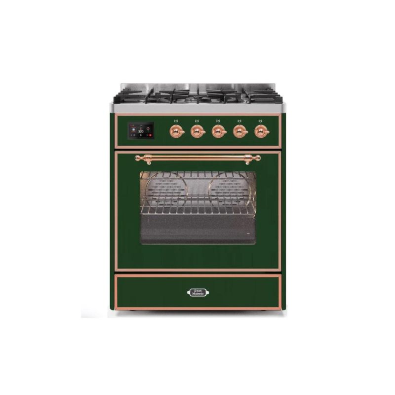 ILVE 30" Majestic II Series Gas Burner and Electric Oven Range with 5 Sealed Burners (UM30DNE3)