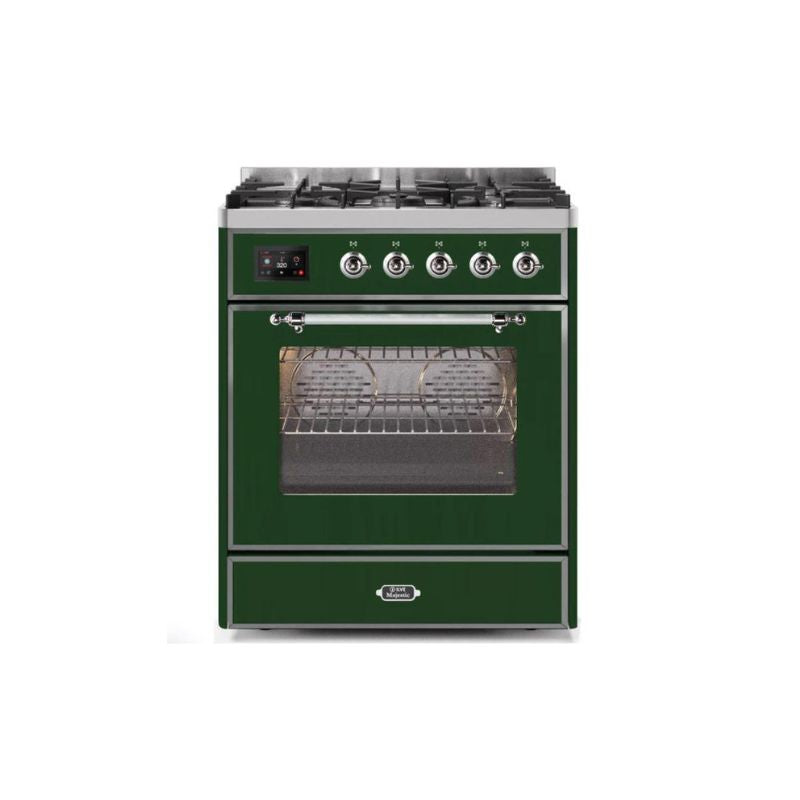 ILVE 30" Majestic II Series Gas Burner and Electric Oven Range with 5 Sealed Burners (UM30DNE3)