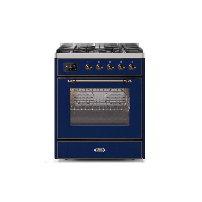 ILVE 30" Majestic II Series Gas Burner and Electric Oven Range with 5 Sealed Burners (UM30DNE3)