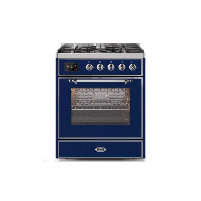 ILVE 30" Majestic II Series Gas Burner and Electric Oven Range with 5 Sealed Burners (UM30DNE3)