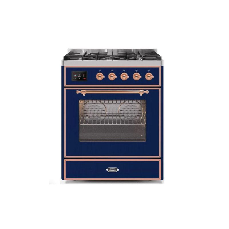 ILVE 30" Majestic II Series Gas Burner and Electric Oven Range with 5 Sealed Burners (UM30DNE3)