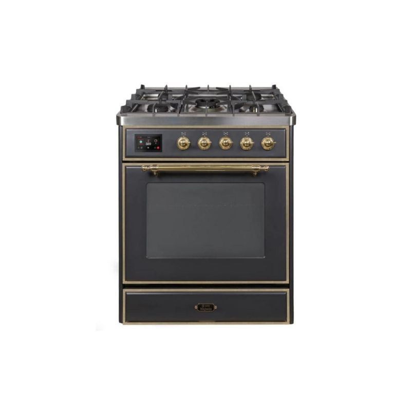 ILVE 30" Majestic II Series Gas Burner and Electric Oven Range with 5 Sealed Burners (UM30DNE3)