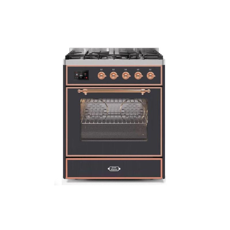 ILVE 30" Majestic II Series Gas Burner and Electric Oven Range with 5 Sealed Burners (UM30DNE3)