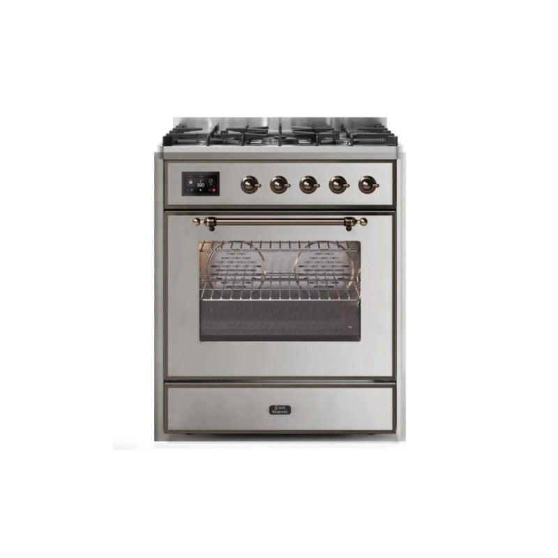 ILVE 30" Majestic II Series Gas Burner and Electric Oven Range with 5 Sealed Burners (UM30DNE3)